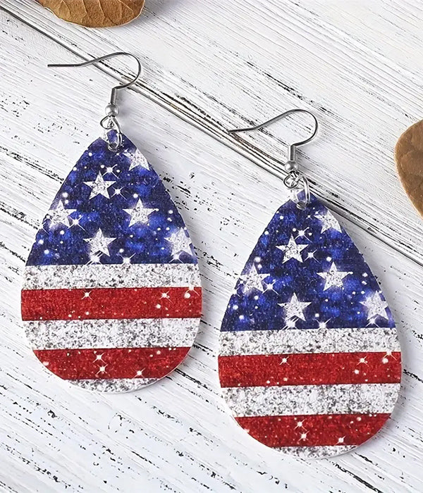 Stars and Stripes Teardrop Earrings