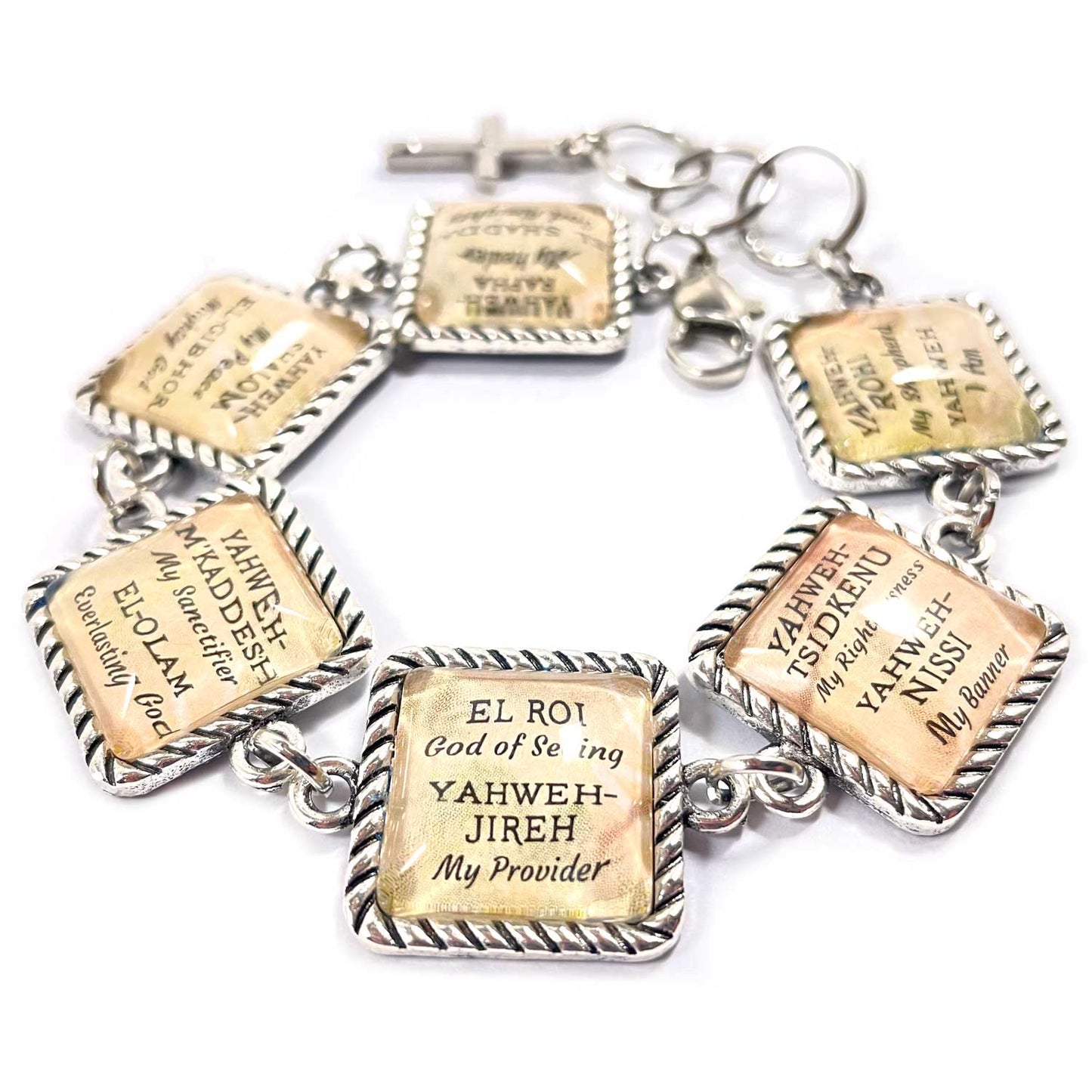 Names of God Glass Scripture Charm Bracelet – Christian