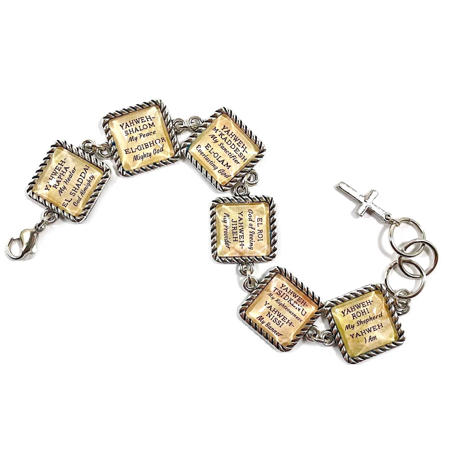 Names of God Glass Scripture Charm Bracelet – Christian